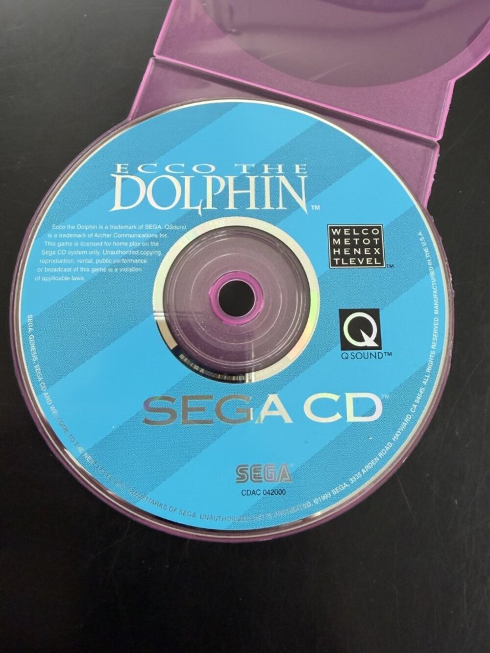 Ecco The Dolphin (Sega CD, 1993) Disc Only